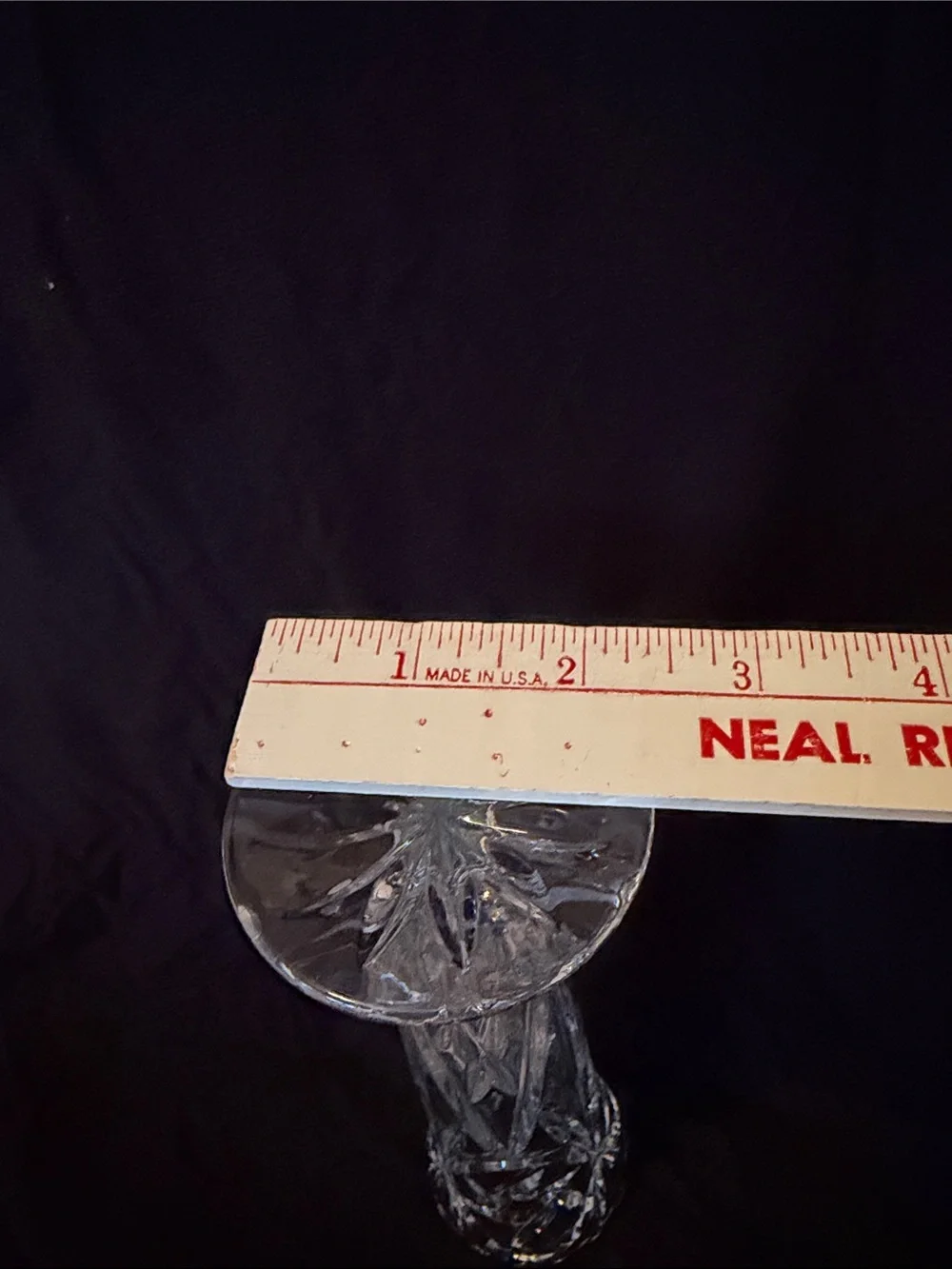 Clear glass  Bud Vase with star pinwheel cut design